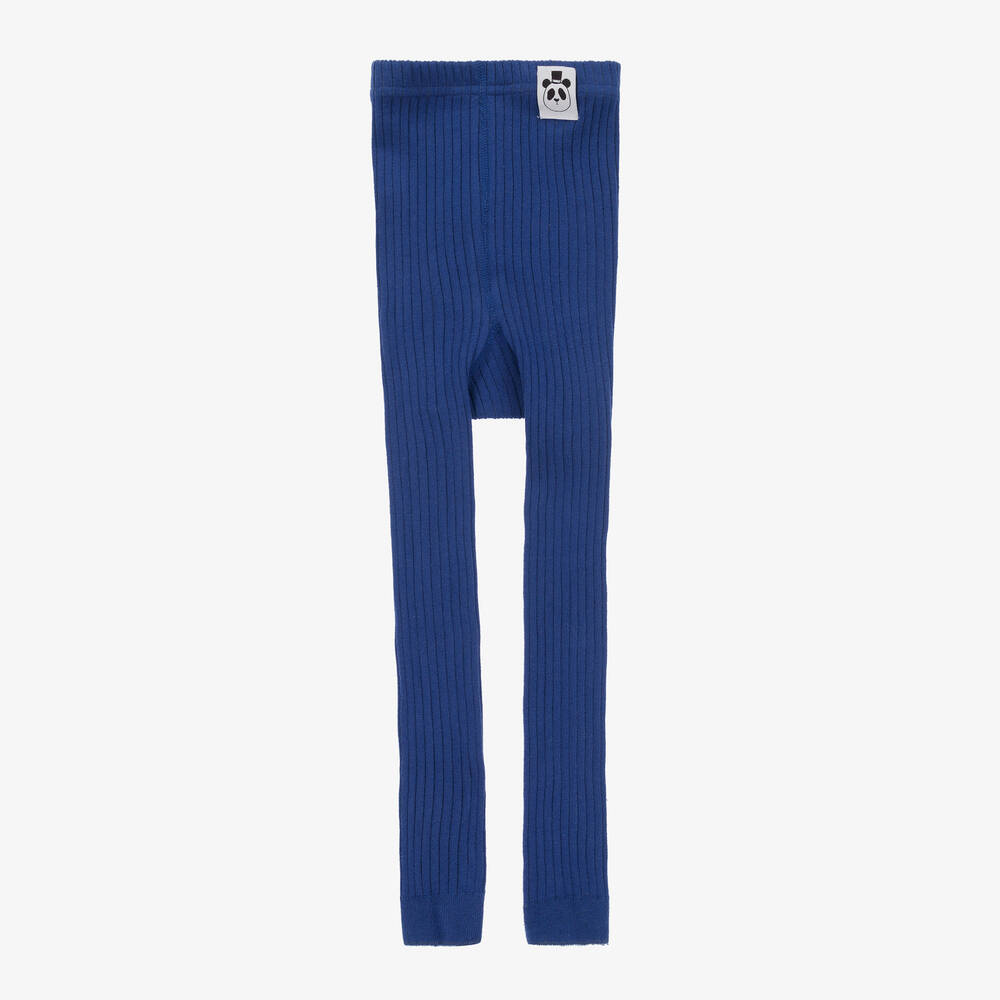 Mini Rodini-Girls Blue Knitted Leggings | Childrensalon Outlet