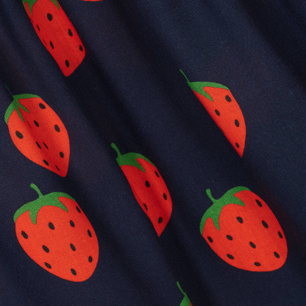 Mini Rodini-Синее платье из лиоцелла с клубникой | Childrensalon Outlet