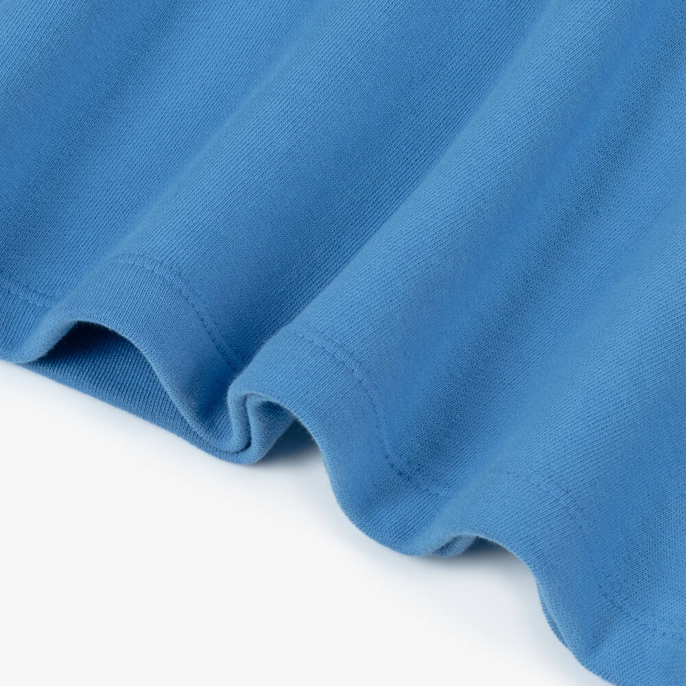 Mini Rodini-Girls Blue Organic Cotton Jersey Dress with Dog Motif | Childrensalon Outlet