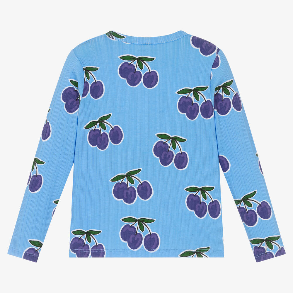 Mini Rodini-Girls Blue Plum Cotton Top | Childrensalon Outlet