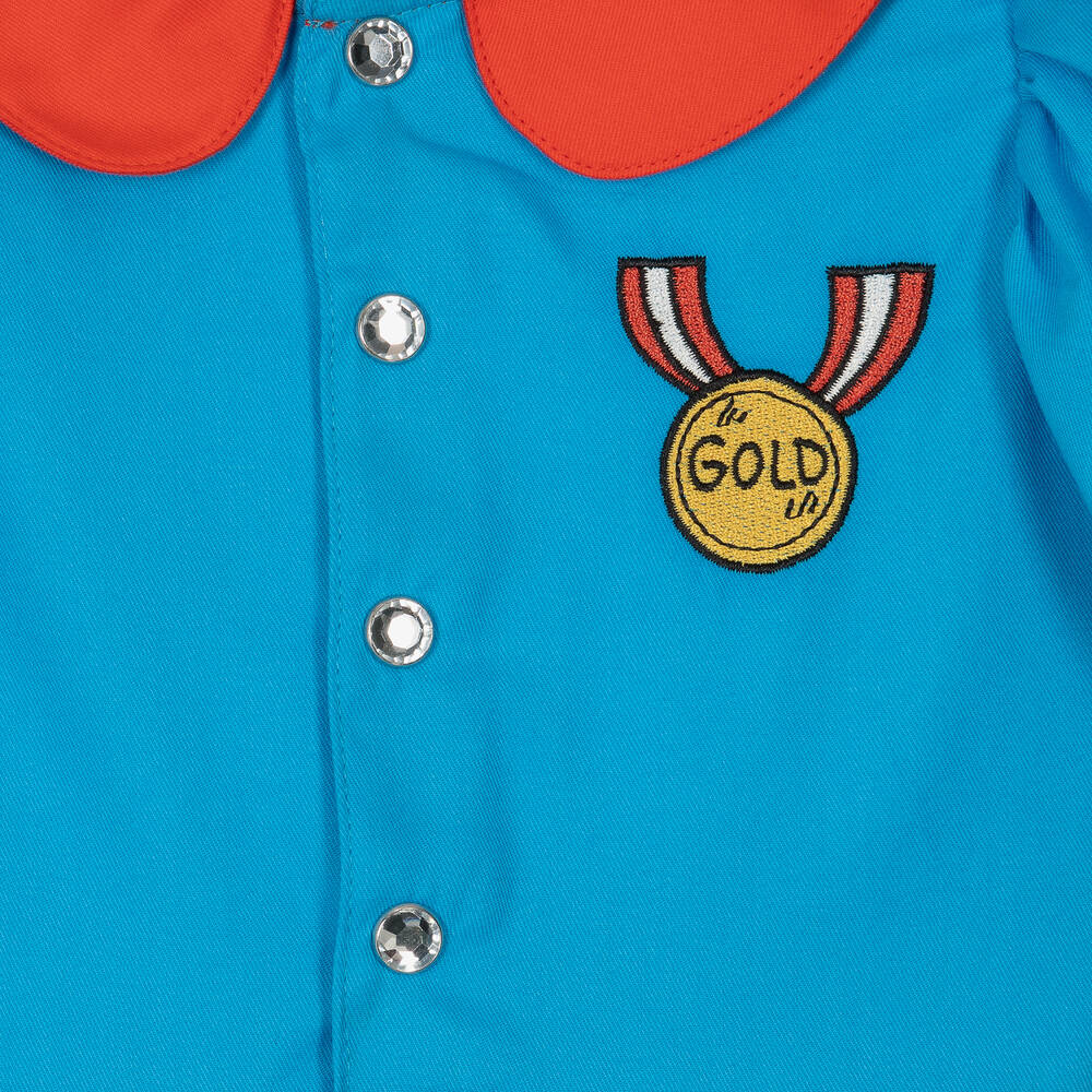 Mini Rodini-Girls Blue & Red Organic Cotton Dress | Childrensalon Outlet