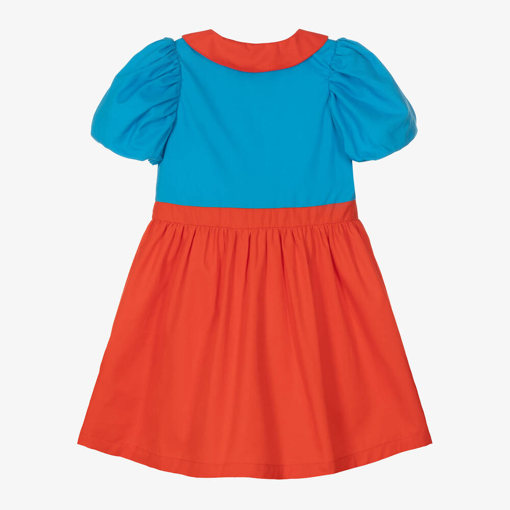 Mini Rodini-Girls Blue & Red Organic Cotton Dress | Childrensalon Outlet