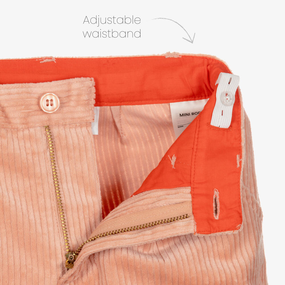 Mini Rodini-Girls Blush Corduroy Trousers with Suspenders | Childrensalon Outlet