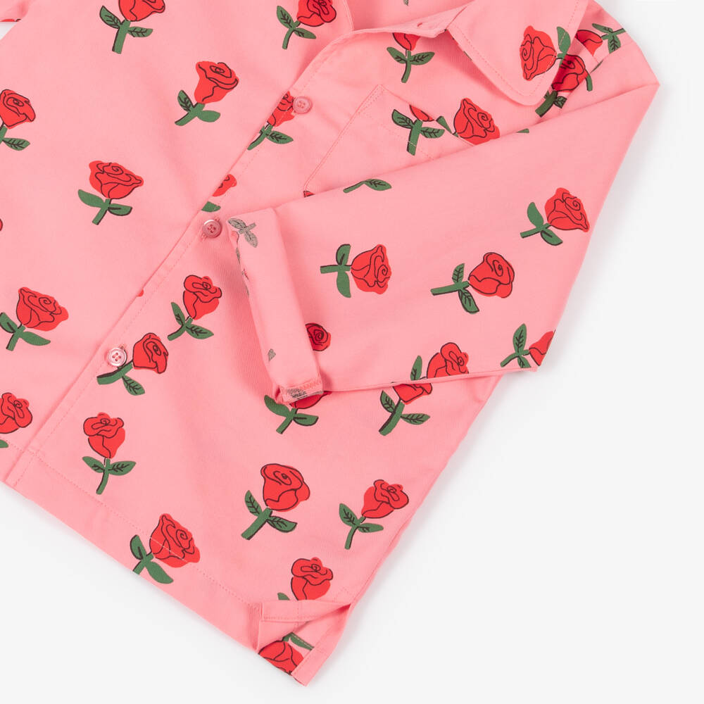 Mini Rodini-قميص قطني وردي مزهر للبنات | Childrensalon Outlet