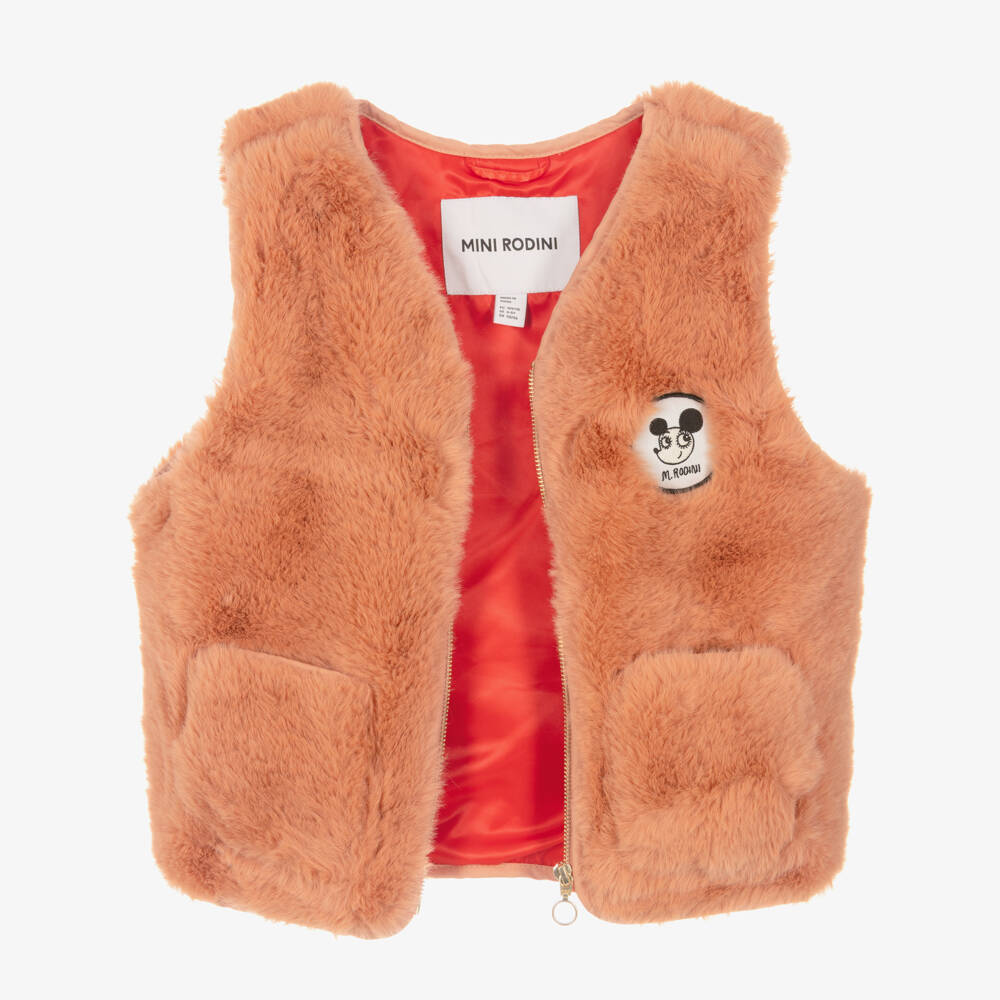 Mini Rodini-Girls Blush Quilted Vest | Childrensalon Outlet