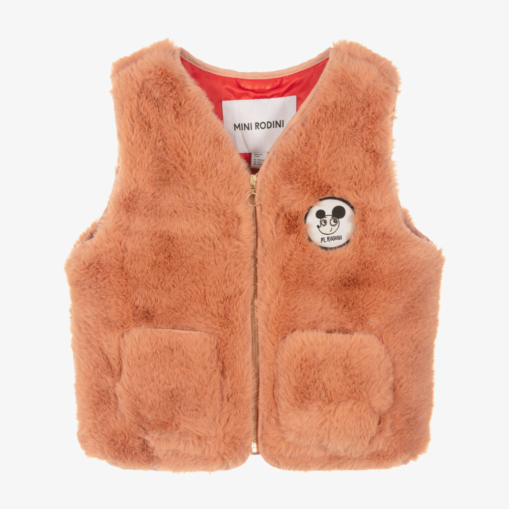 Mini Rodini-Girls Blush Quilted Vest | Childrensalon Outlet