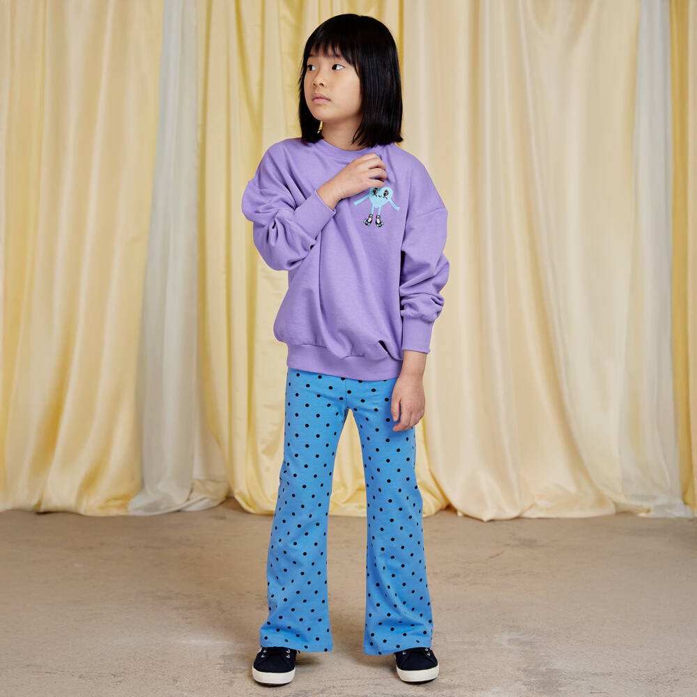 Mini Rodini-Girls Bright Purple Sweatshirt with Heart | Childrensalon Outlet