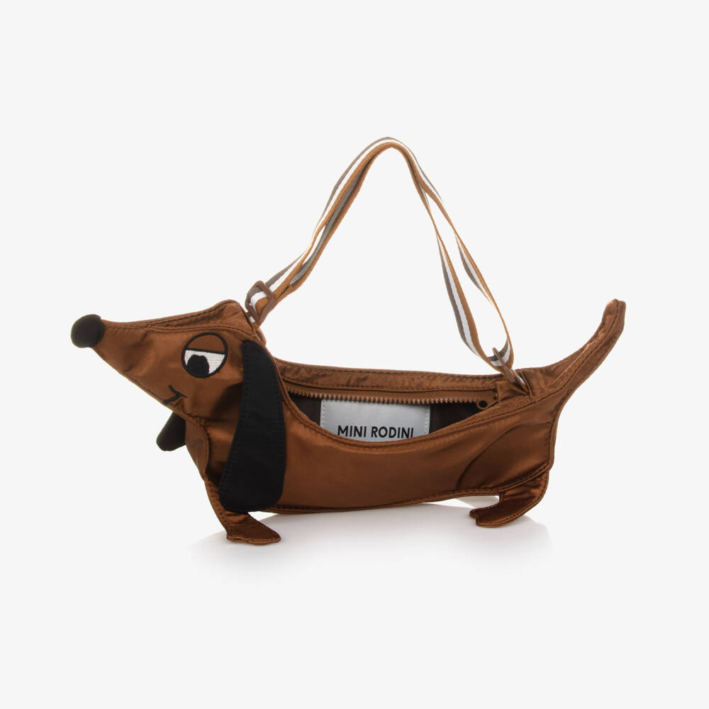 Mini Rodini-Girls Brown Dachshund Shoulder Bag | Childrensalon Outlet