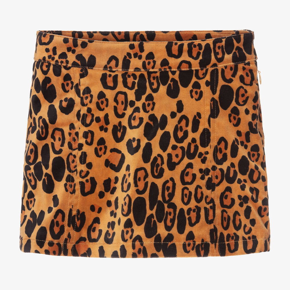 Leopard print velvet skirt top