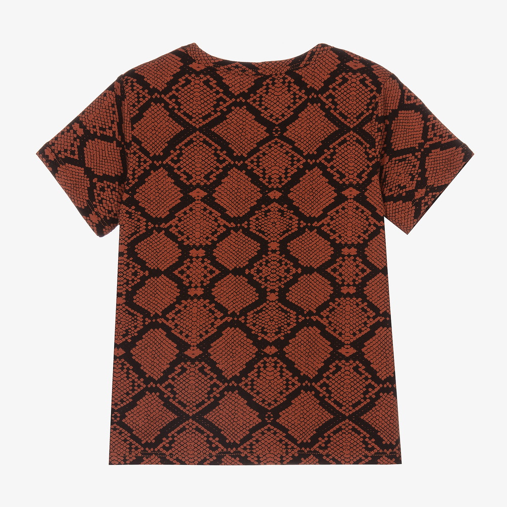 Mini Rodini-تيشيرت قطن عضوي جيرسي لون بني للبنات | Childrensalon Outlet