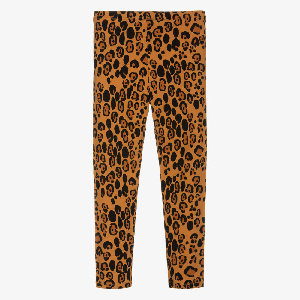 Mini Rodini-Girls Camel Leopard Pattern Trousers | Childrensalon Outlet