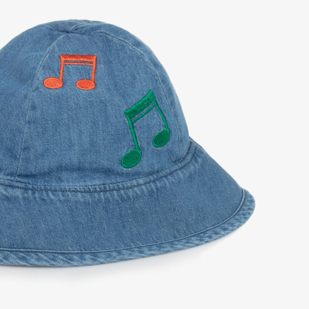 Mini Rodini-قبعة شامبراي للبنات بتطريز موسيقي | Childrensalon Outlet