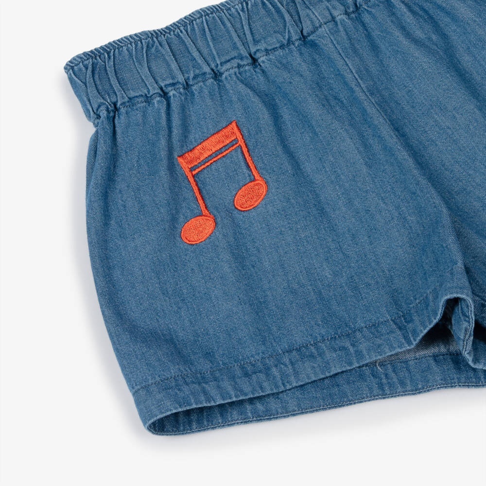 Mini Rodini-شورت شامبراي للبنات بنقشة موسيقية | Childrensalon Outlet