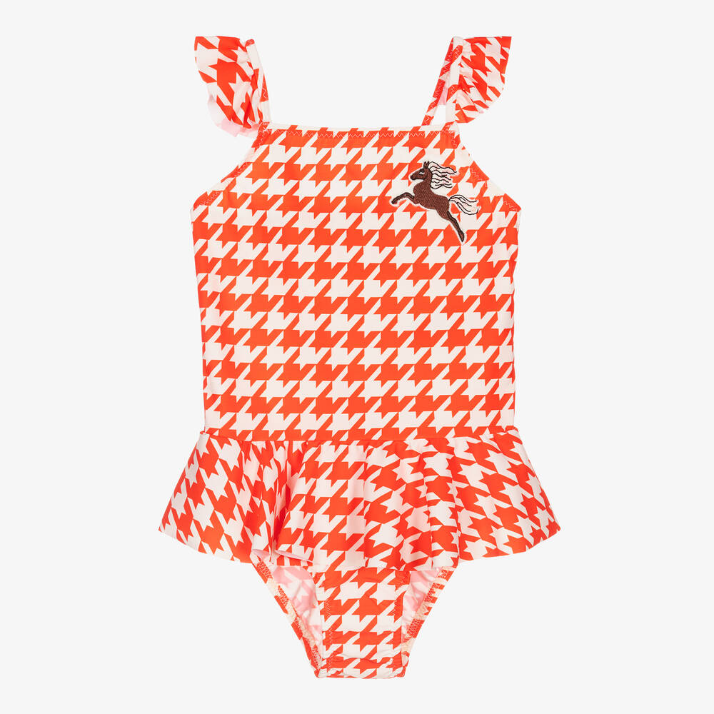 Mini Rodini - Girls Check Swimsuit (UPF50+) | Childrensalon
