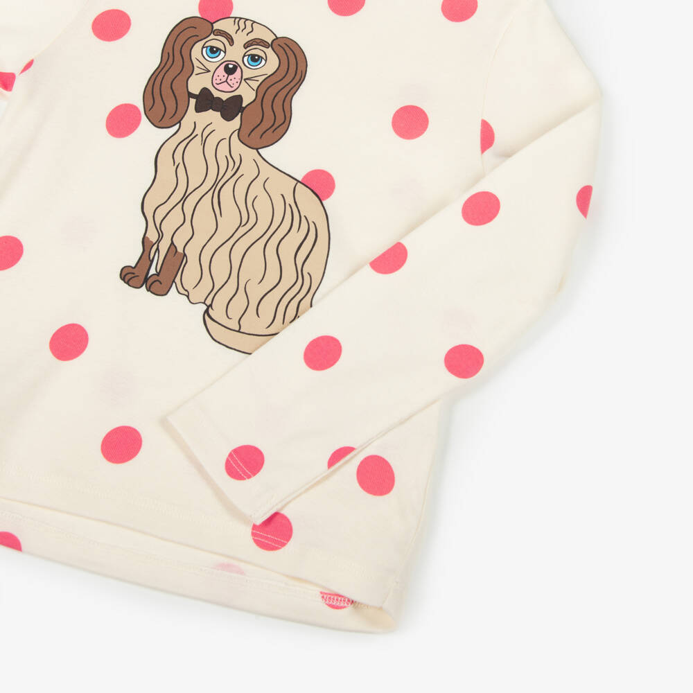 Mini Rodini-Girls Classic Dog & Dot Tee | Childrensalon Outlet
