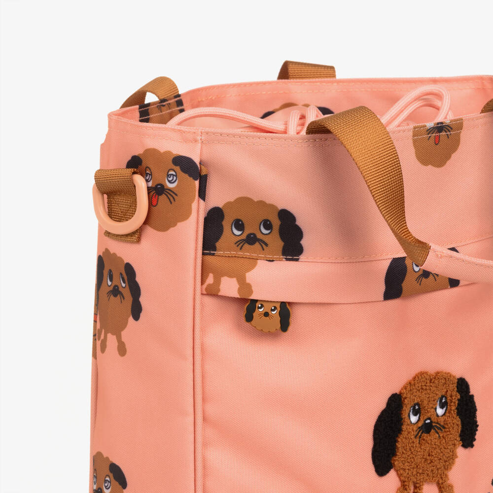 Mini Rodini-Girls Coral Pink Dog Print Crossbody Bag (32cm) | Childrensalon Outlet