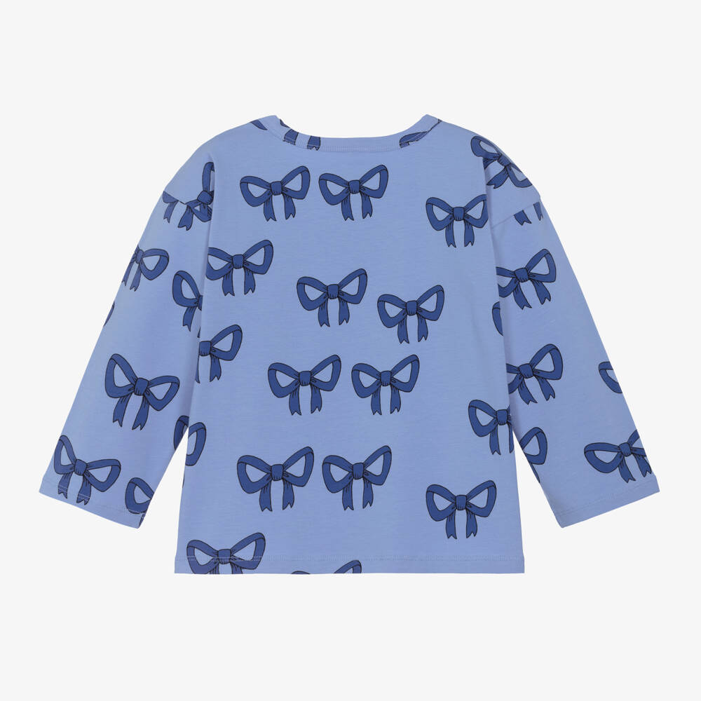Mini Rodini-Girls Cornflower Blue Bow Tee | Childrensalon Outlet
