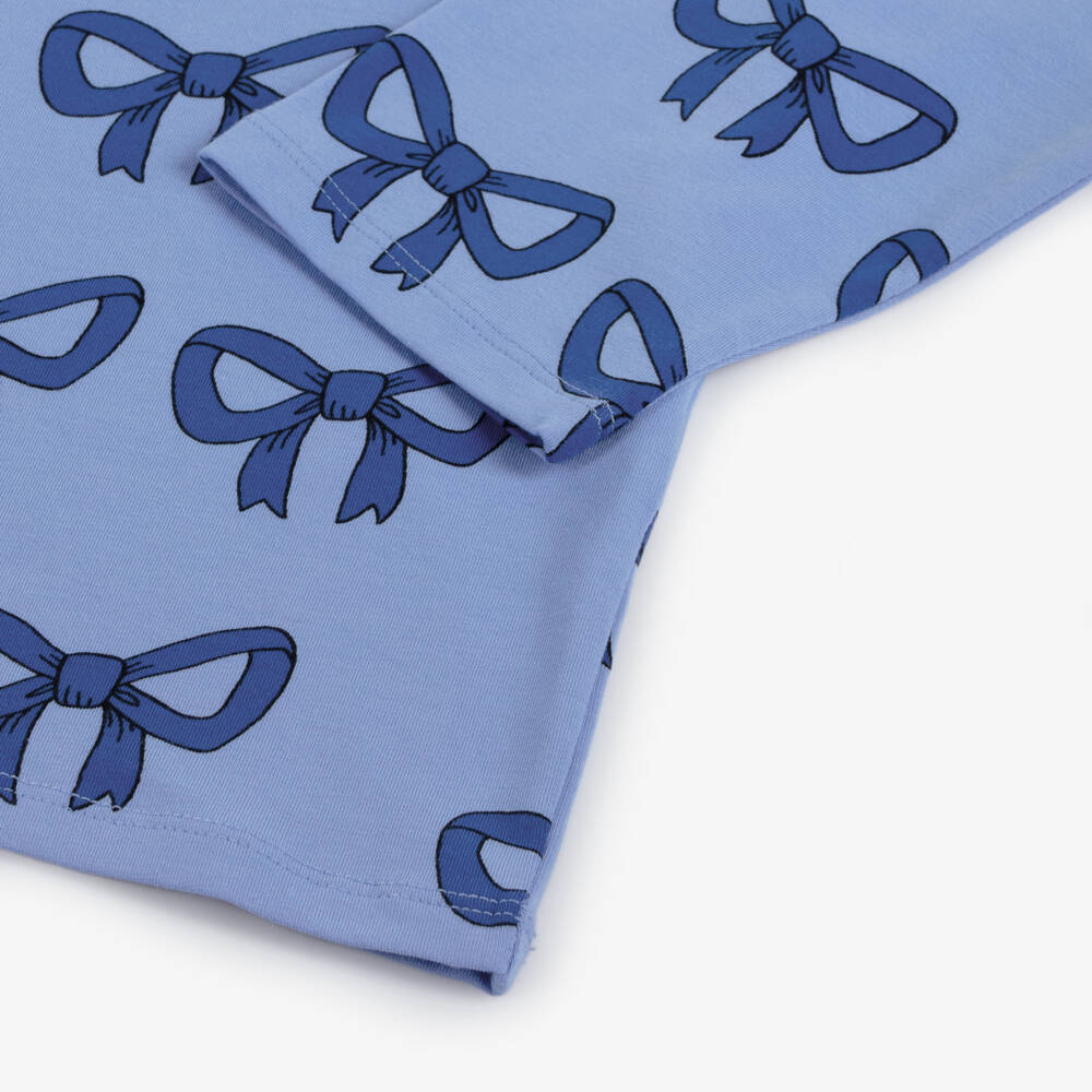 Mini Rodini-Girls Cornflower Blue Bow Tee | Childrensalon Outlet
