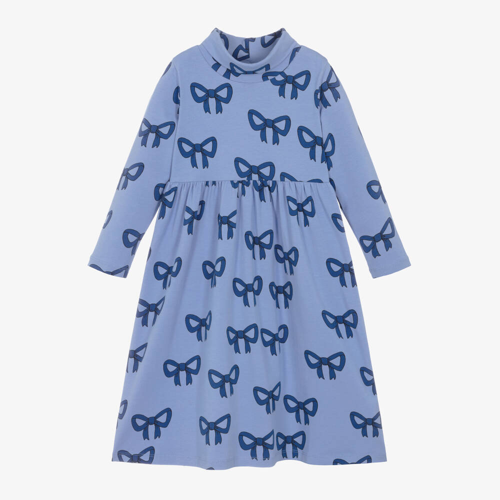 Mini Rodini-Girls Cornflower Bow Design Dress | Childrensalon Outlet