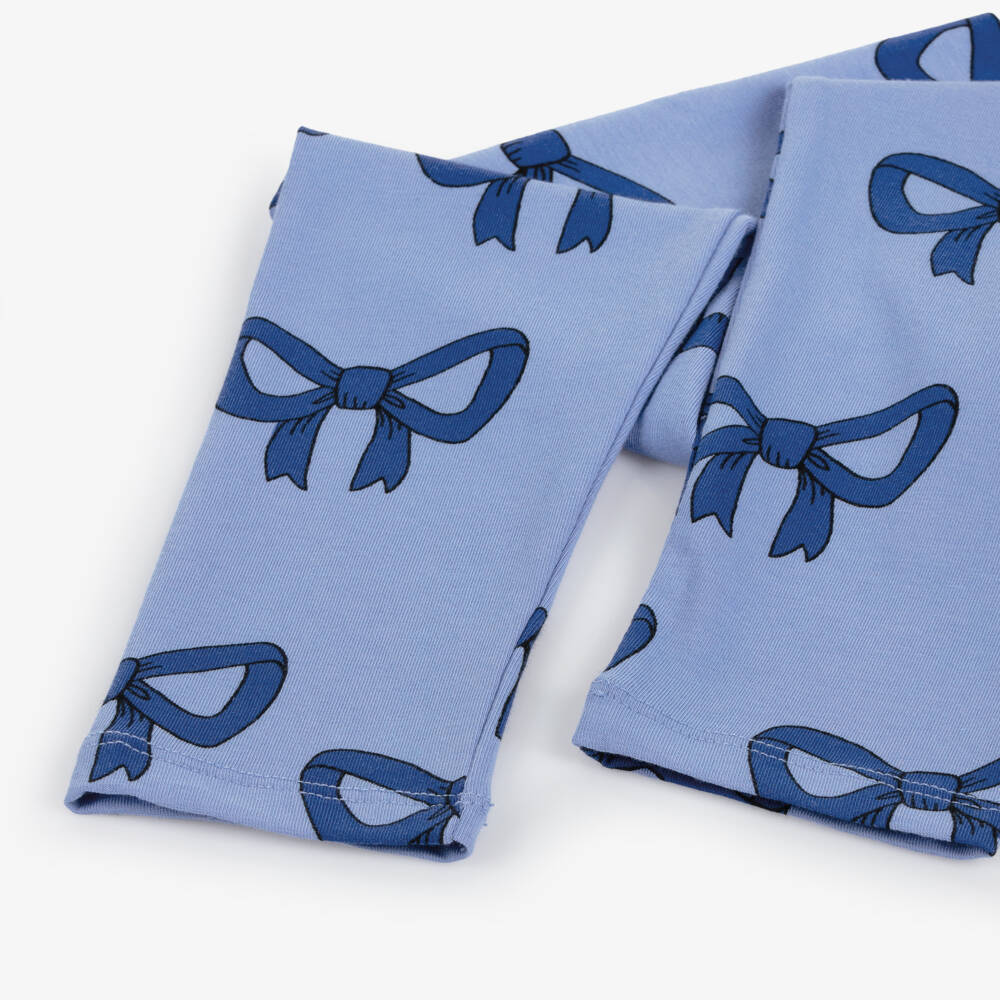 Mini Rodini-Girls Cornflower Bow Pattern Leggings | Childrensalon Outlet