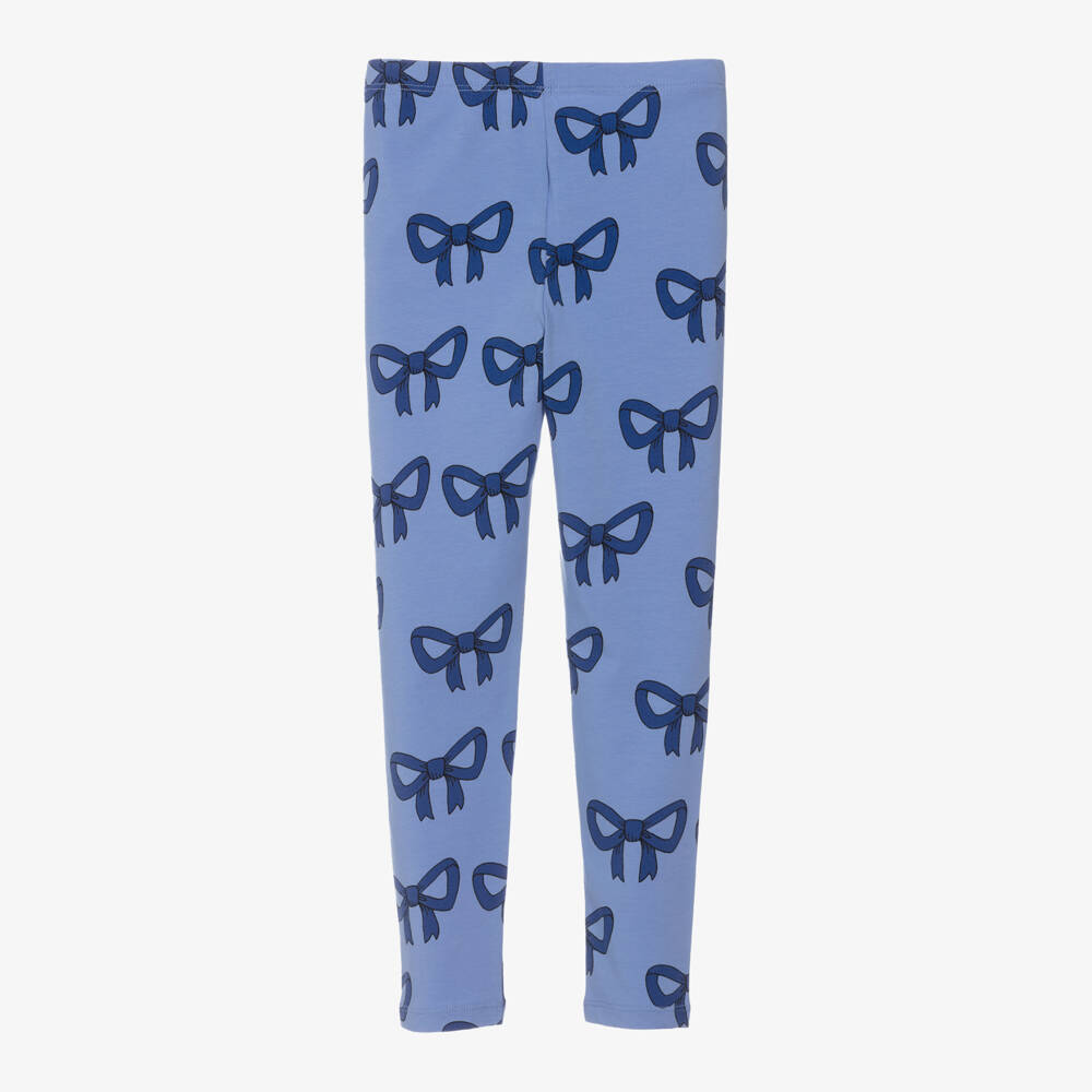 Mini Rodini-Girls Cornflower Bow Pattern Leggings | Childrensalon Outlet