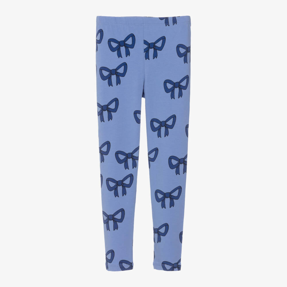 Mini Rodini-Girls Cornflower Bow Pattern Leggings | Childrensalon Outlet