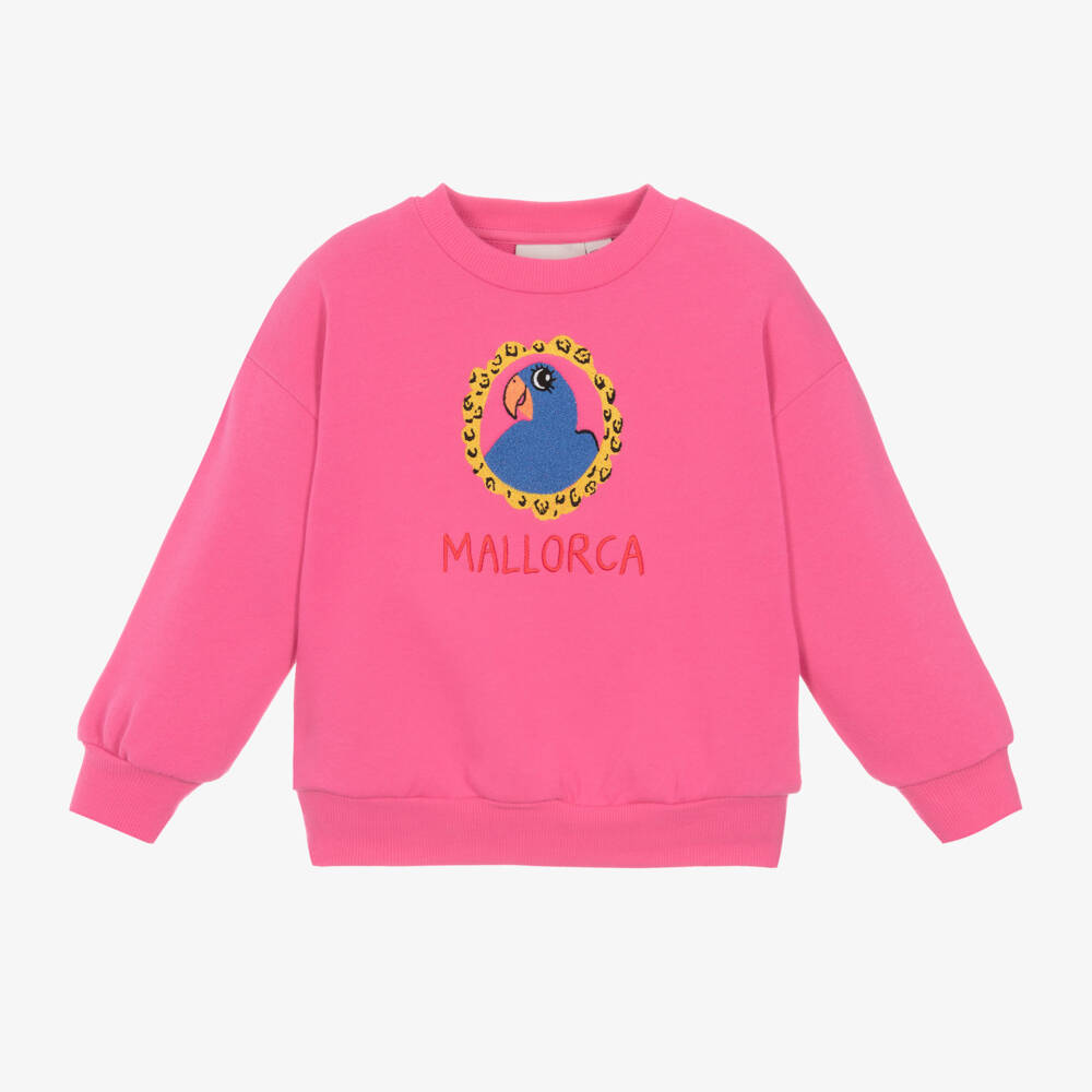 Mini Rodini-Girls Cotton Pink Parrot Jumper | Childrensalon Outlet