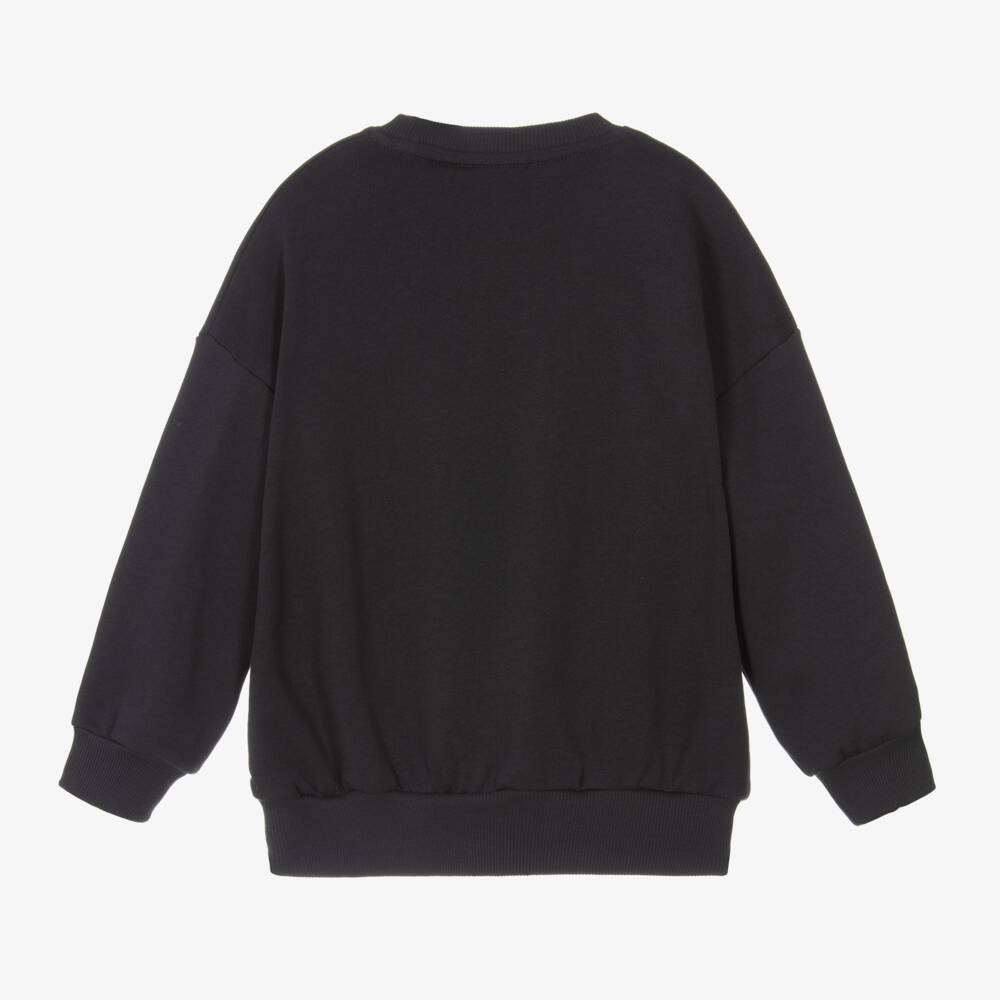 Mini Rodini-Girls Cozy Black Cat Pullover | Childrensalon Outlet