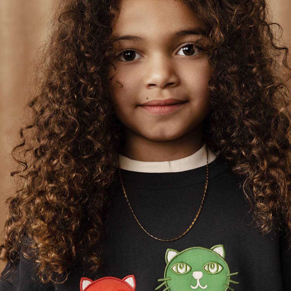 Mini Rodini-Girls Cozy Black Cat Pullover | Childrensalon Outlet