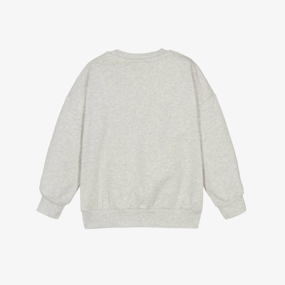 Mini Rodini-Girls Cozy Grey Heart Jumper | Childrensalon Outlet