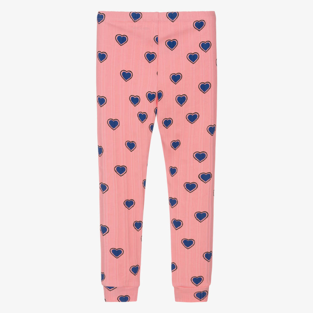 Mini Rodini-Уютные розовые леггинсы с сердечками для девочек | Childrensalon Outlet