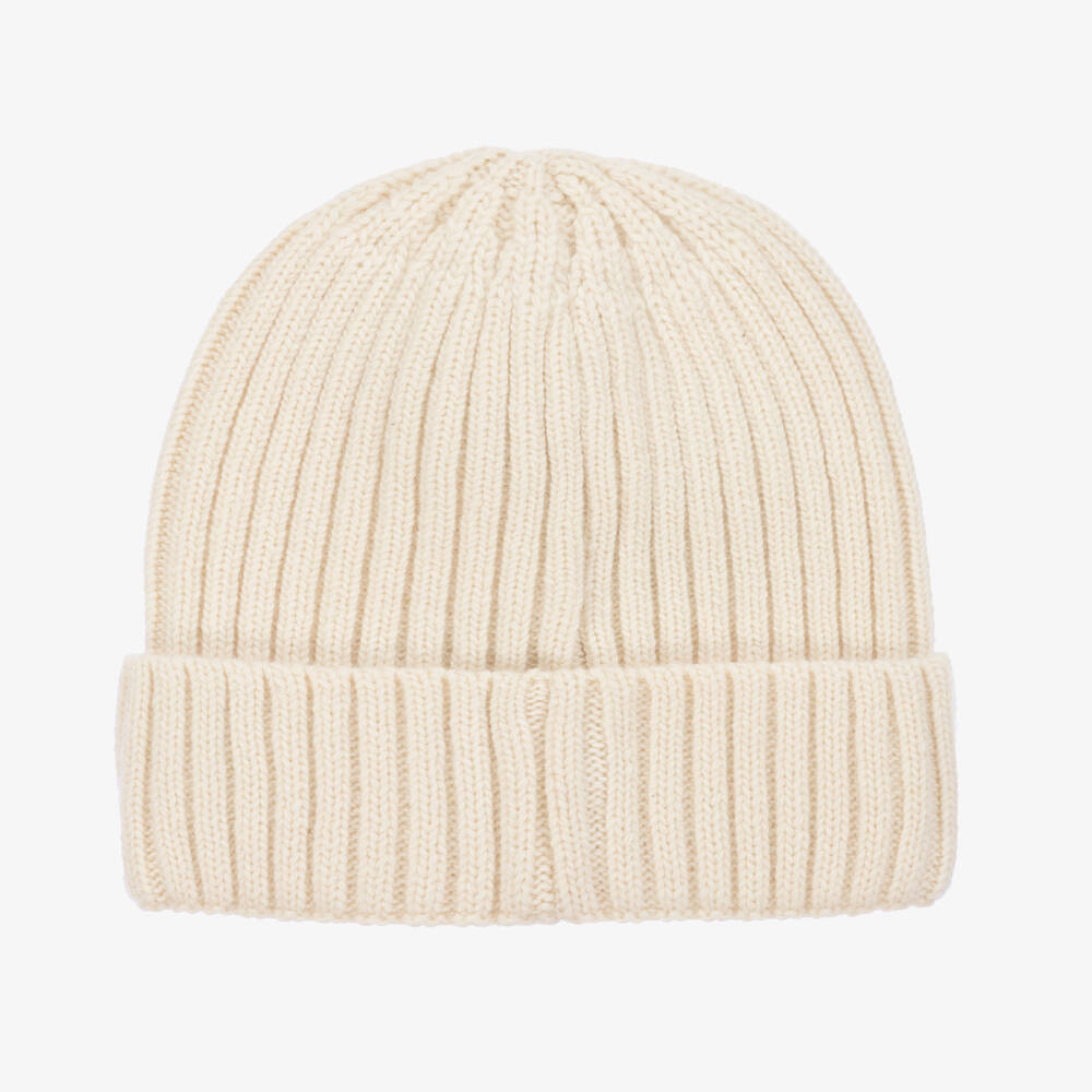 Mini Rodini-Girls Cozy White Woolen Beanie | Childrensalon Outlet