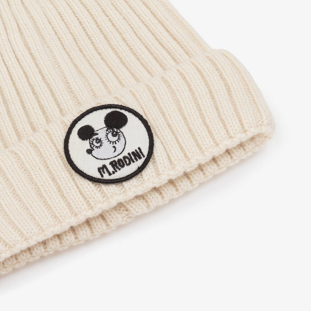 Mini Rodini-Girls Cozy White Woolen Beanie | Childrensalon Outlet