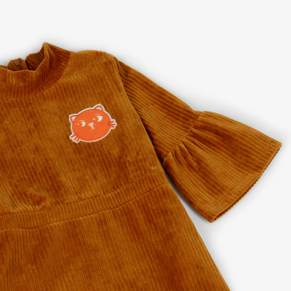 Mini Rodini-Платье из вельвета землистого оттенка для девочек | Childrensalon Outlet