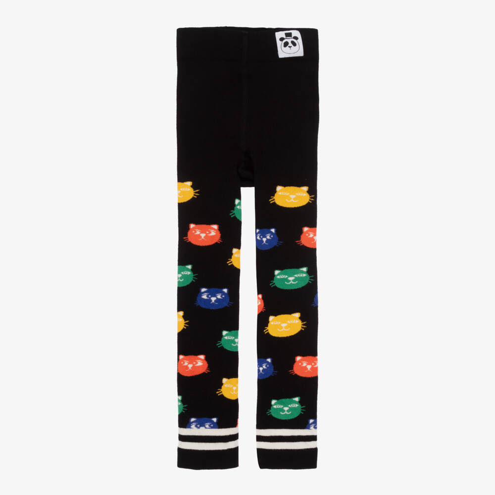 Mini Rodini-Girls Ebony Cat Print Tights | Childrensalon Outlet