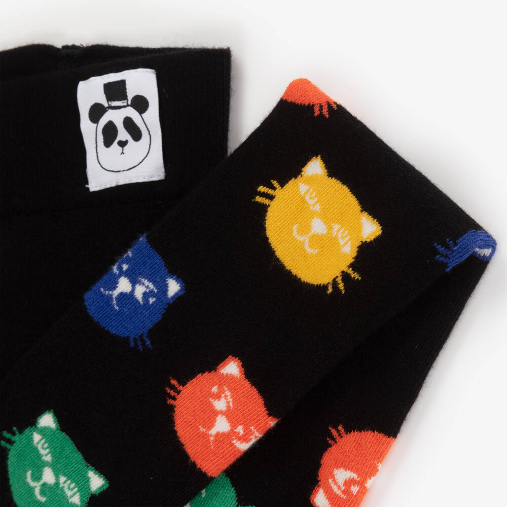 Mini Rodini-Girls Ebony Cat Print Tights | Childrensalon Outlet