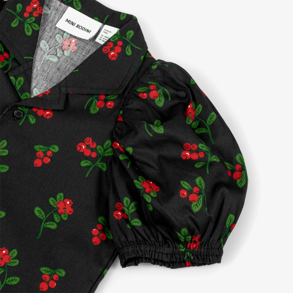 Mini Rodini-Girls Ebony Floral Blouse | Childrensalon Outlet