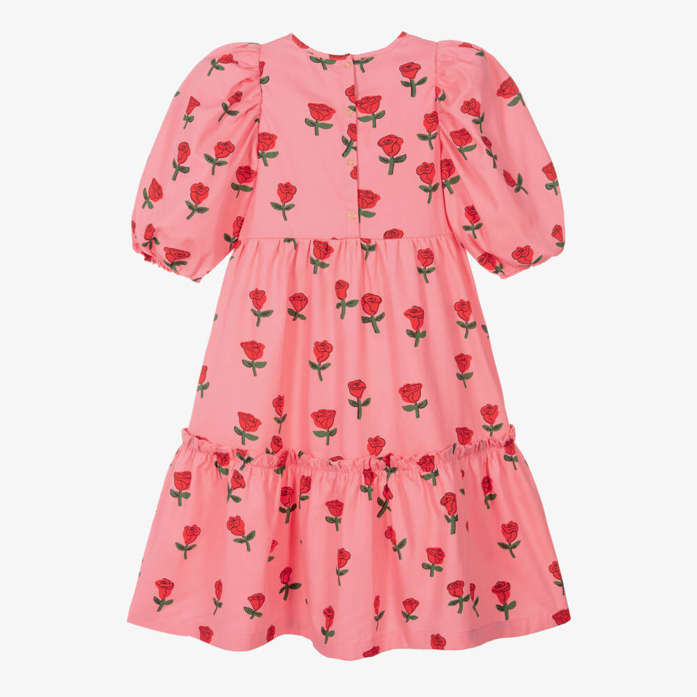 Mini Rodini-Girls Floral Cotton Puff Dress | Childrensalon Outlet