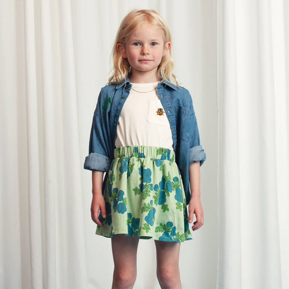 Mini Rodini-تنورة قطنية مزينة بالزهور للبنات | Childrensalon Outlet