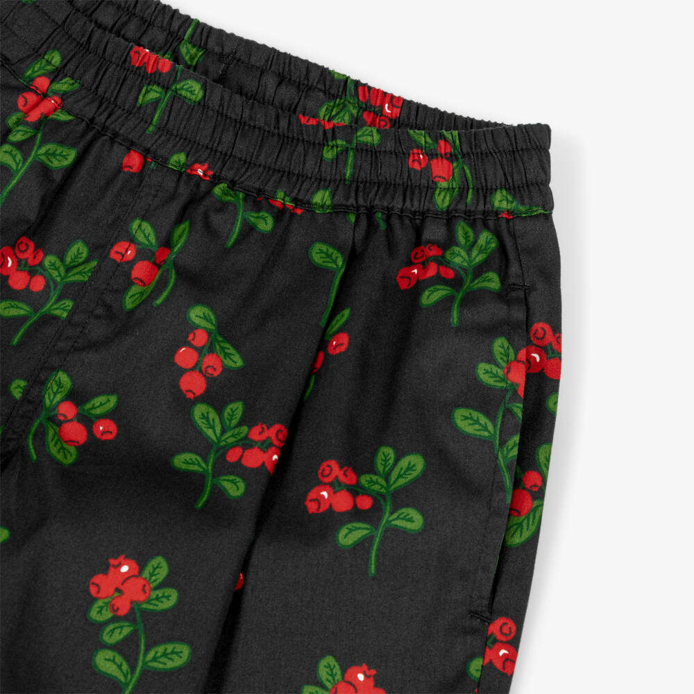 Mini Rodini-Girls Floral Pattern Black Trousers | Childrensalon Outlet