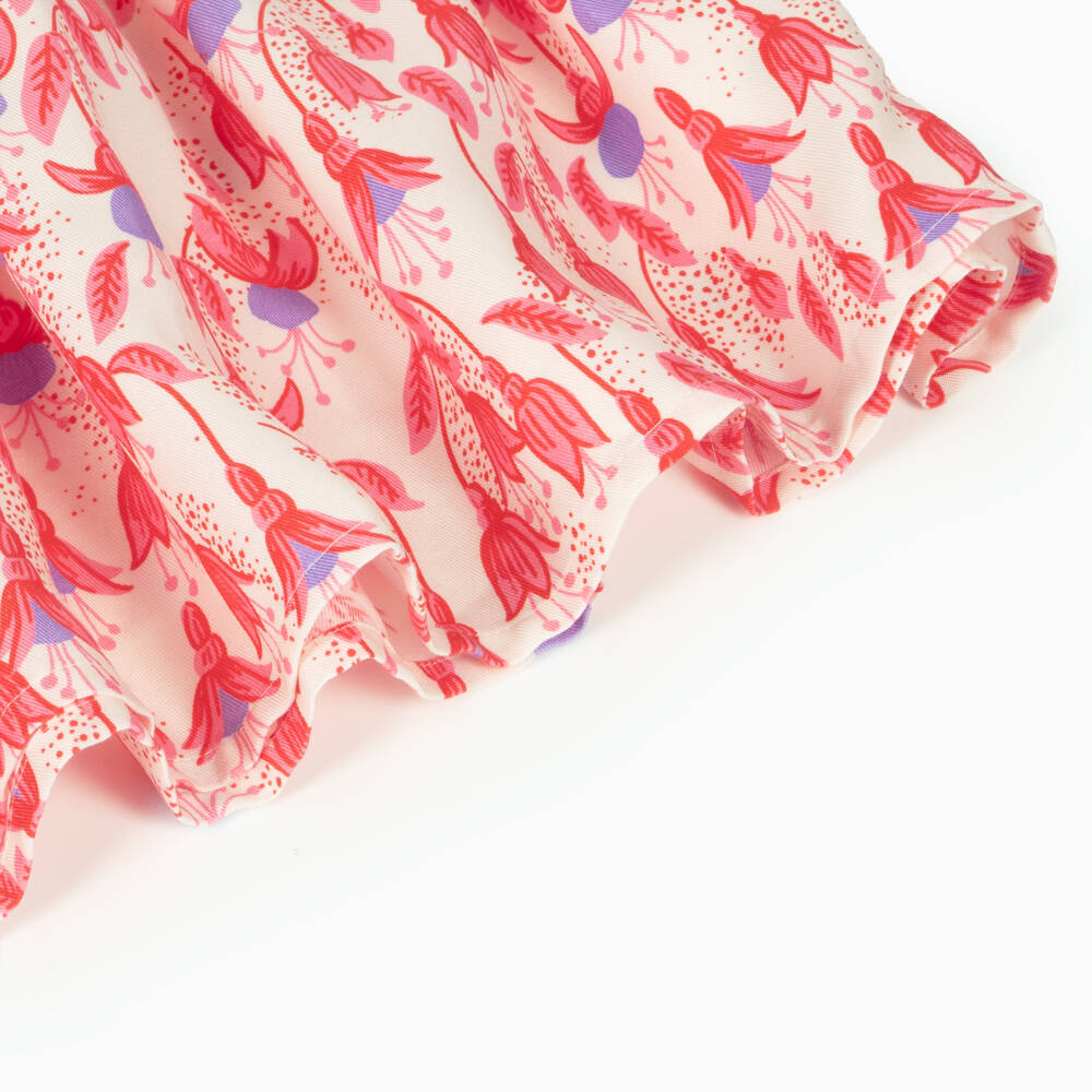 Mini Rodini-Girls Floral Pink Lyocell Gown | Childrensalon Outlet