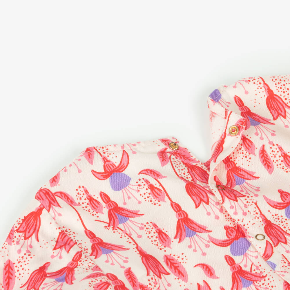 Mini Rodini-Girls Floral Pink Lyocell Gown | Childrensalon Outlet