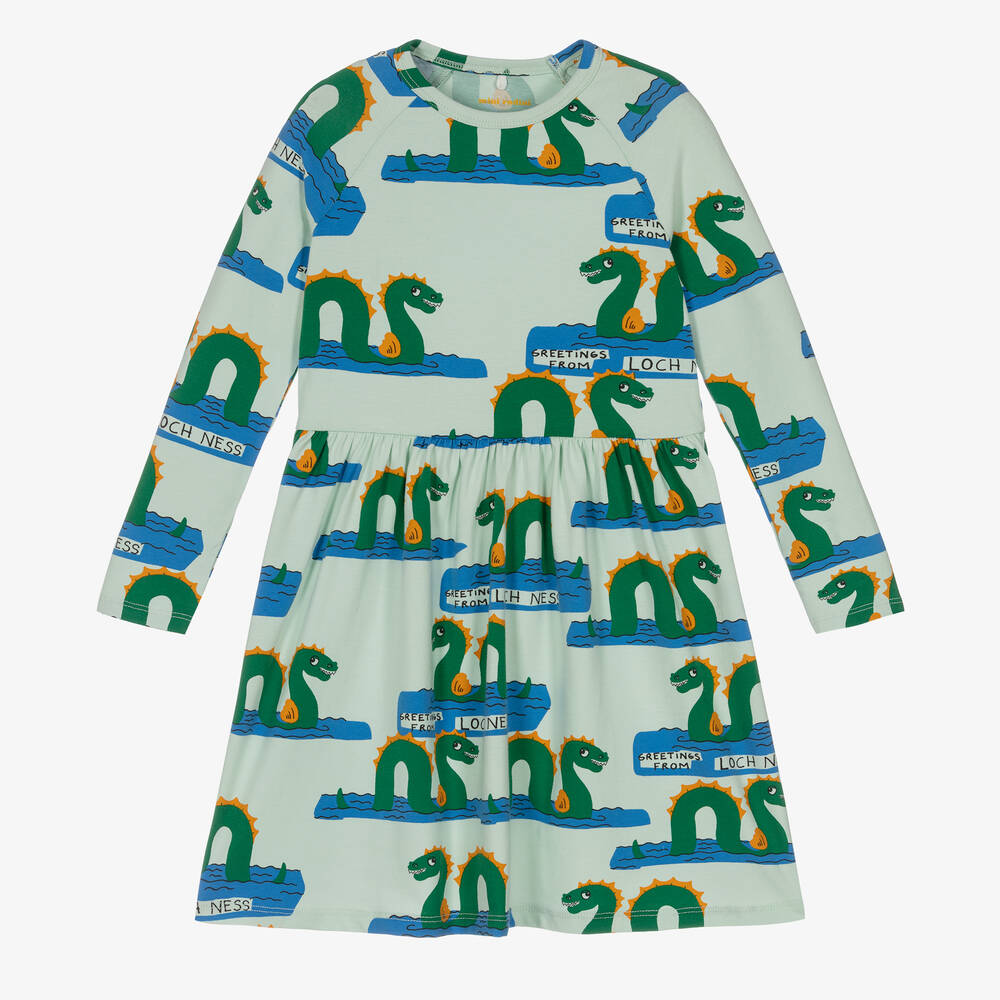 Mini Rodini - Grünes Loch Ness Monster Kleid (M) | Childrensalon