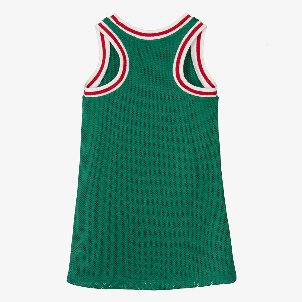 Mini Rodini Girls Green Mesh Jersey Basketball Dress Childrensalon Outlet