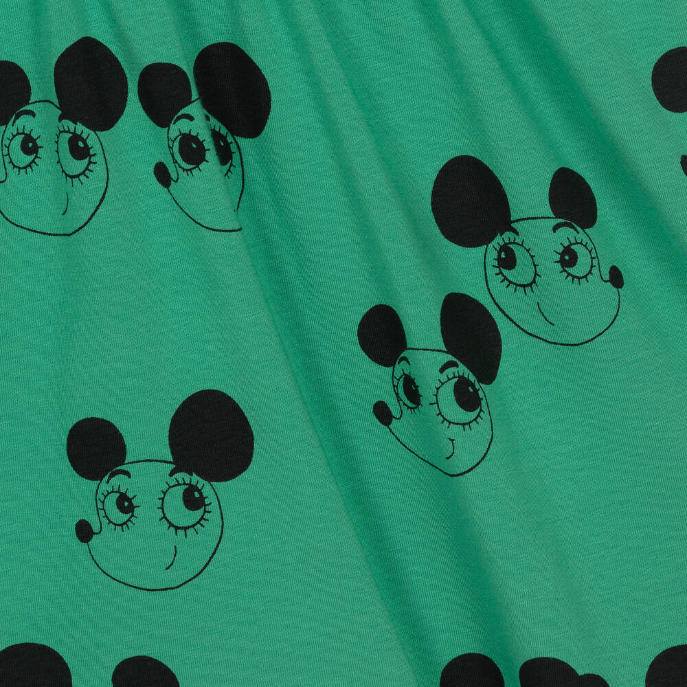 Mini Rodini-Girls Green Organic Cotton Ritzratz Dress | Childrensalon Outlet