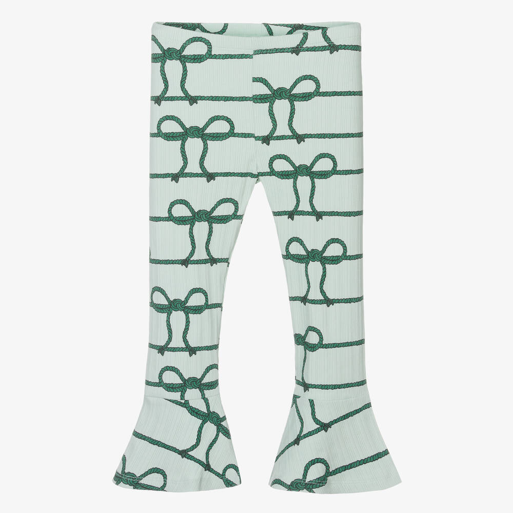 Mini Rodini - Girls Green Organic Cotton Rope Trousers | Childrensalon