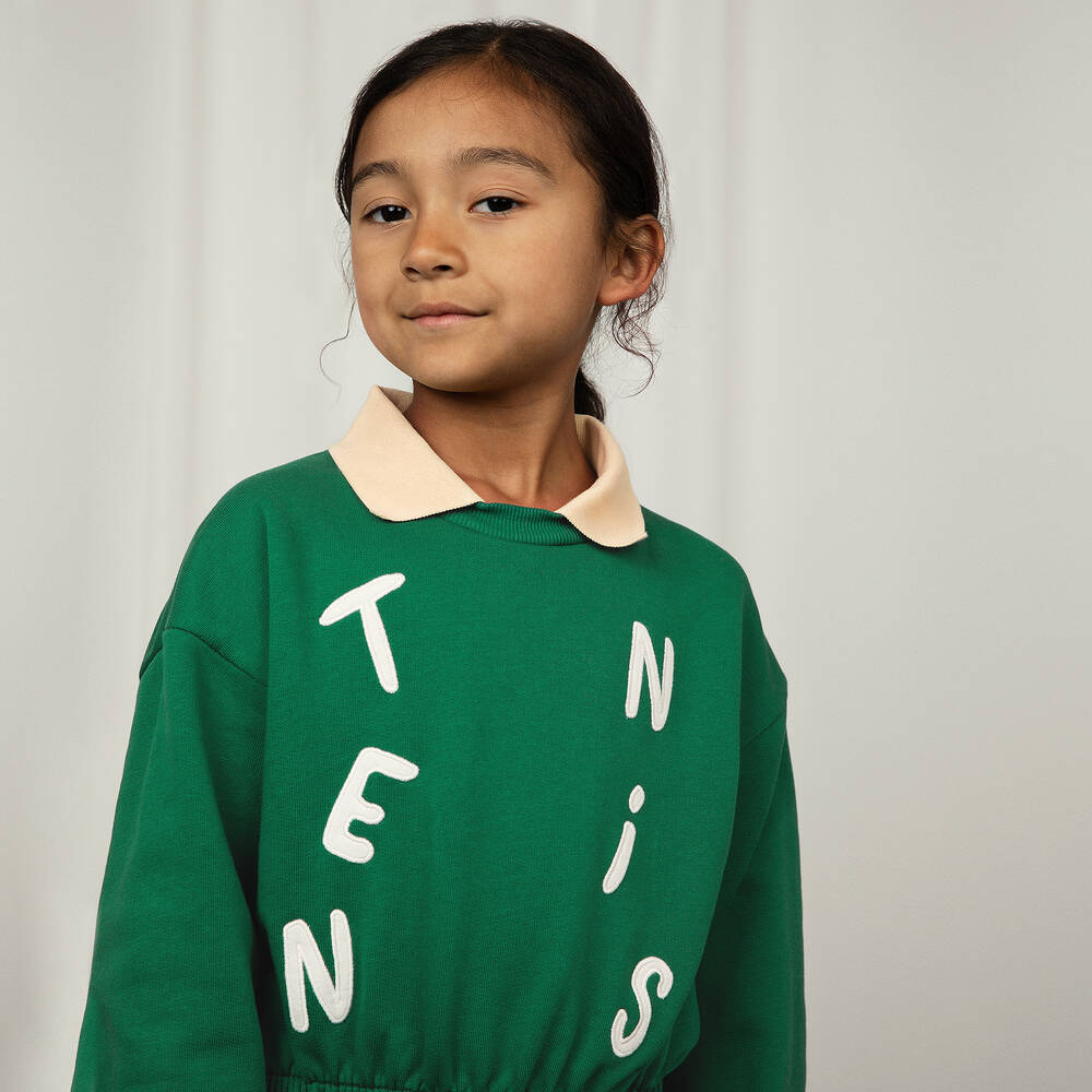 Mini Rodini-Girls Green Organic Cotton Tennis Dress | Childrensalon Outlet