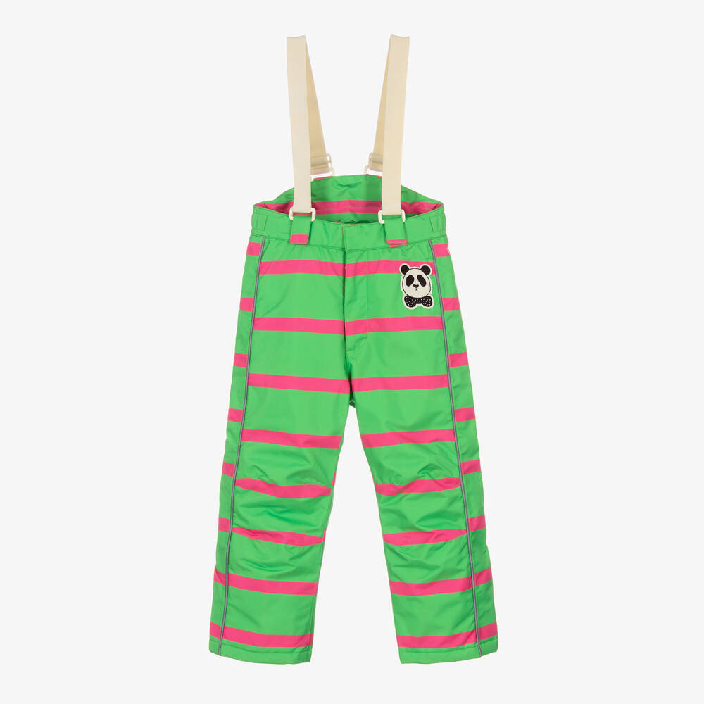 Mini Rodini-Girls Green & Pink Waterproof Ski Trousers | Childrensalon Outlet