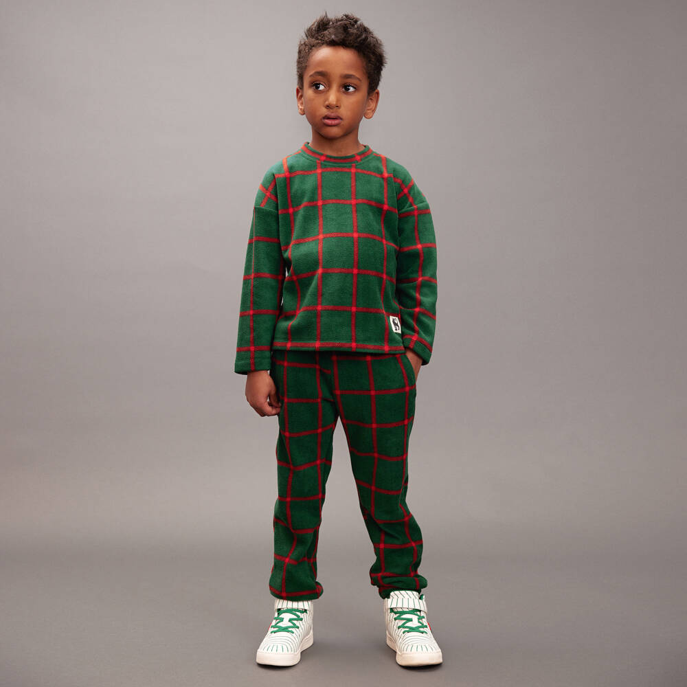Mini Rodini-Girls Green Tartan Long-Sleeve Top | Childrensalon Outlet