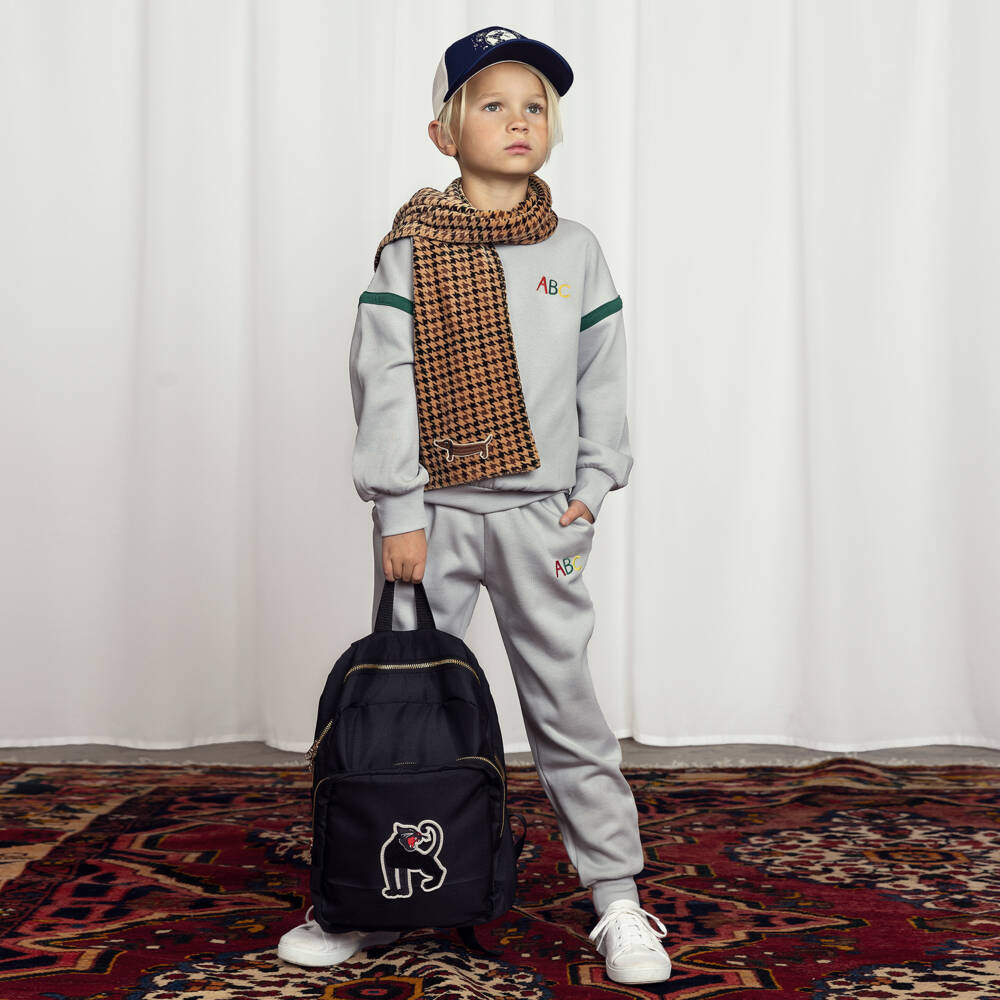 Mini Rodini-Girls Grey Alphabet Joggers | Childrensalon Outlet